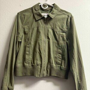 Women's Reserve Fairfax Green Khaki Short Jacket, 100% Cotton Size: Small, EUC